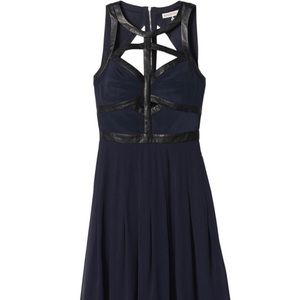 Rebecca Taylor Caged Leather and silk Gown